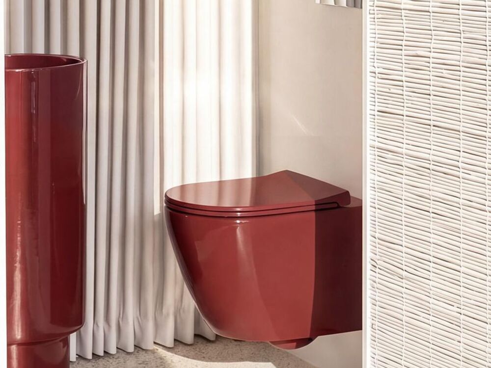 Vaso Simas in ceramica colorata, sanitari made in Italy
